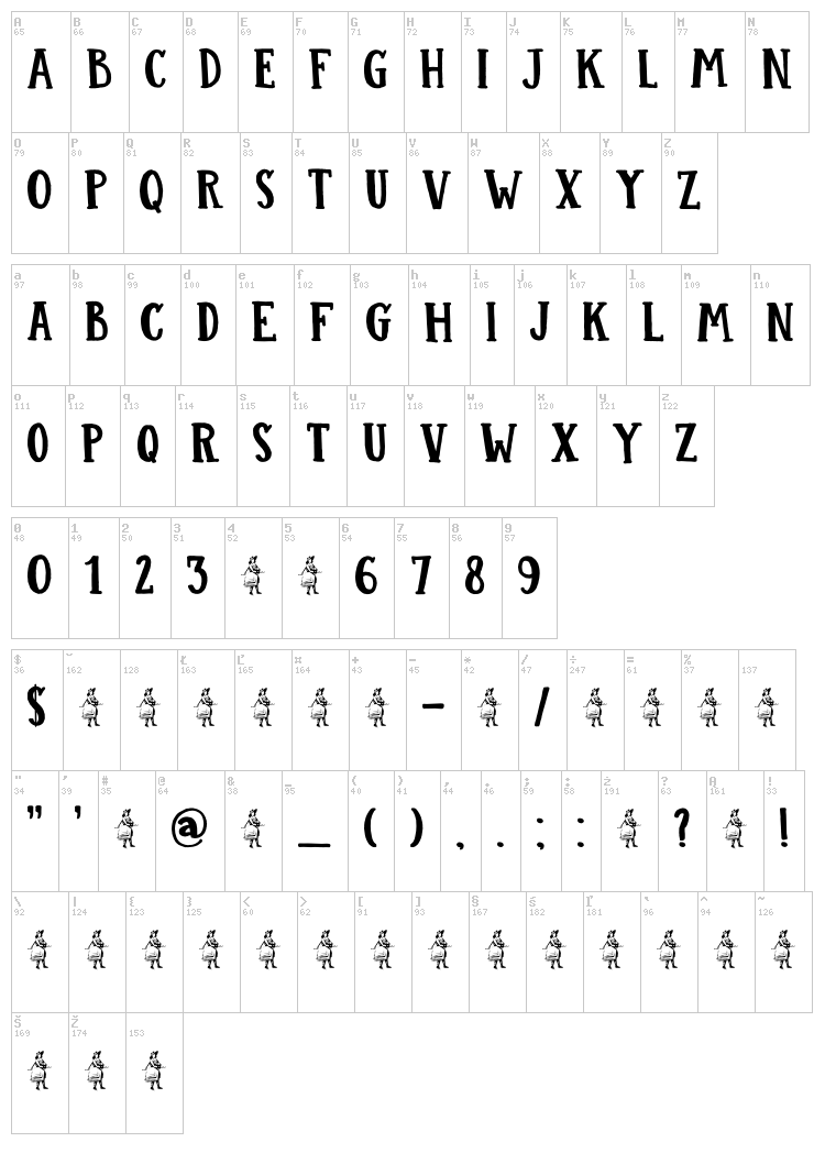 DK Colporteur font map